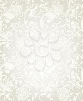 Seamless White Floral Pattern, eps10