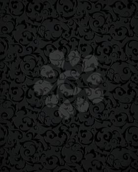 Black seamless pattern, vector