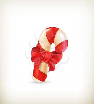 Christmas candy with bow, vector