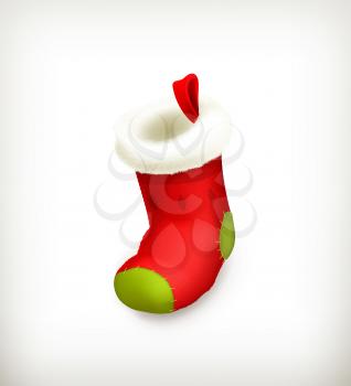 Christmas stocking, vector