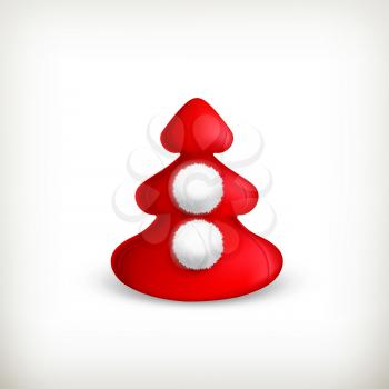 Christmas tree, red vector