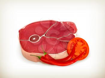 Beef steak with vegetables vector