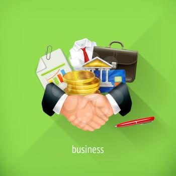 Business and partnership, vector illustration, flat design. Set is also suitable for mobile apps
