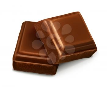 Chocolate pieces, vector illustration