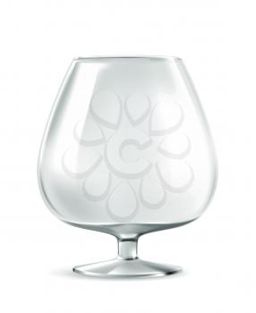 Classic cognac glass, whisky glass, bar ware, necessary accessories for parties, stylish vector illustration with good quality whiskey goblet is always devastated to the last drop