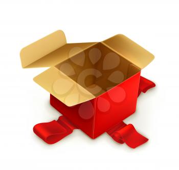 Empty gift box, vector