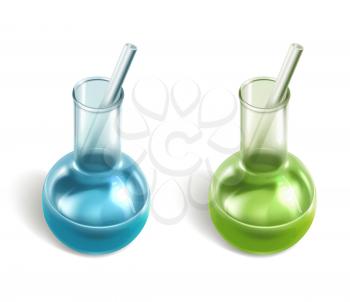 Laboratory flasks vector icon