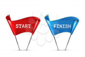 Start and Finish, vector illustration