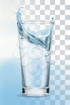 Glass of water, vector illustration