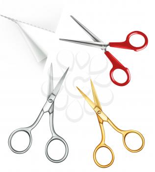 Scissors, set of vector icons