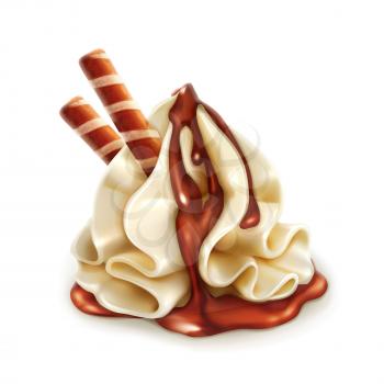 Sweet dessert with chocolate, detailed vector