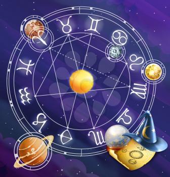 Zodiac signs, vector background