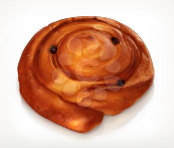 Danish pastry, bakery vector icon