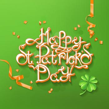 Feast of Saint Patrick. Lettering 3d vector