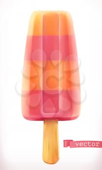 Fruit ice cream. 3d vector icon