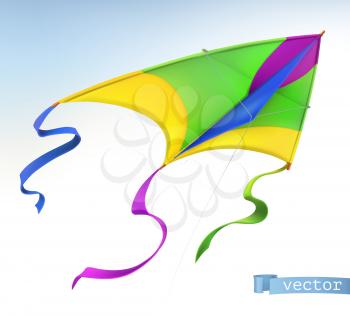 Kite, 3d vector icon