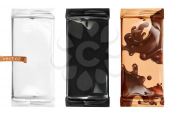 Chocolate Packaging. 3d vector mockup