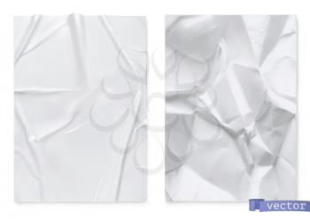 Crumpled sheet of paper. 3d realistic vector texture