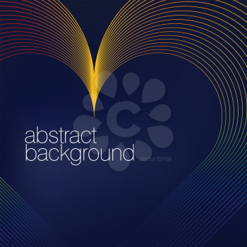 Colorful heart shaped lines abstract background.Vector, EPS8