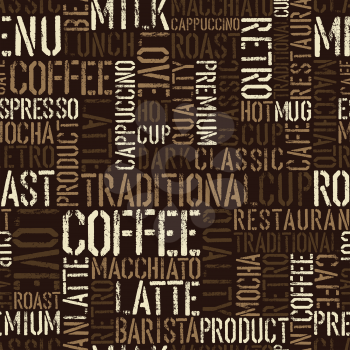 Seamless coffee experience pattern. Vector, EPS8.