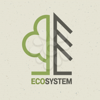Ecology emblem concept, vector