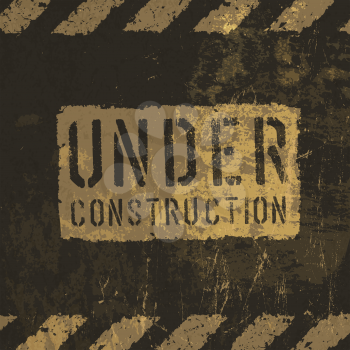 Grunge under construction illustration. Vector