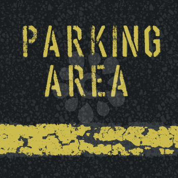 Parking area sign on asphalt background. Vector, EPS10