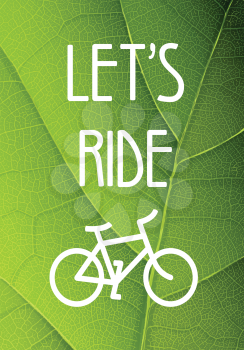 Ecology bicycle poster illustration.