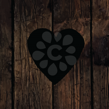 Heart symbol on wooden texture.