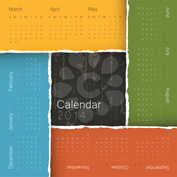 Abstract calendar by seasons, 2014. Vector, EPS10