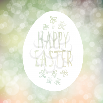 Easter Greeting on Abstract Spring Bokeh Vector Background