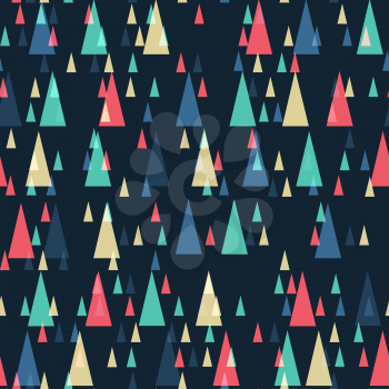 Geometric retro triangles seamless pattern