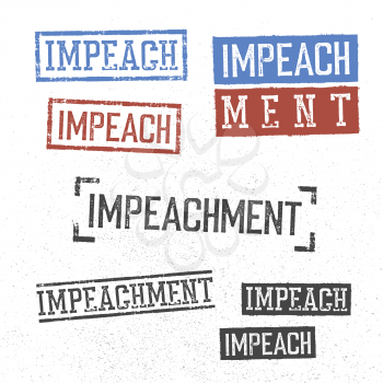 Impeach and Impeachment word Grunge Typography. Vector illustration.