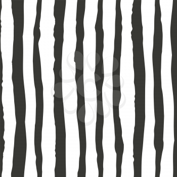 Hand drawn seamless pattern. Bold black brush strokes on white background. Vector illustration