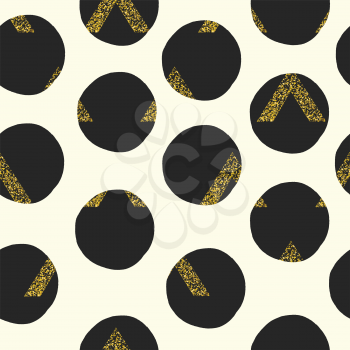 Gold in black holes. Vector seamless background. 