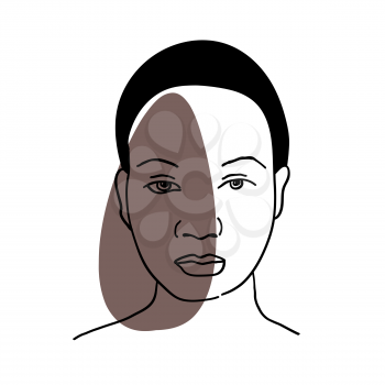 Abstract woman portrait. Afro american black skin girl. Vector illustration.