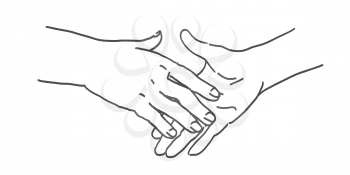 Handshake line illustration. Partnership and agreement symbol. Vector illustration
