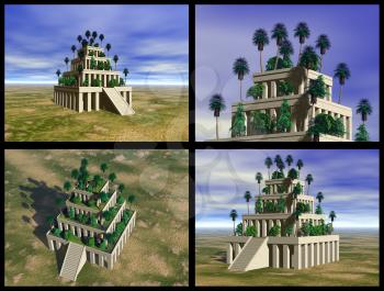 Hanging Gardens of Babylon. 3D reconstructions