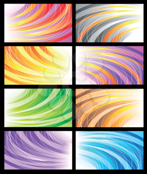 Set of 8 abstract backgrounds in different colors