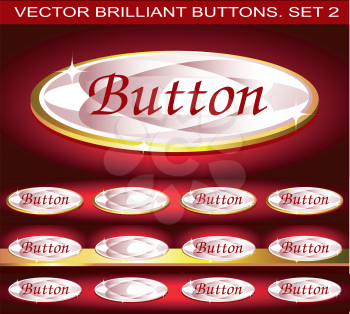Vector brilliant buttons. Set 2