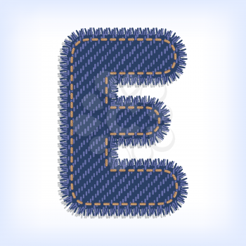 Letter E from jeans alphabet