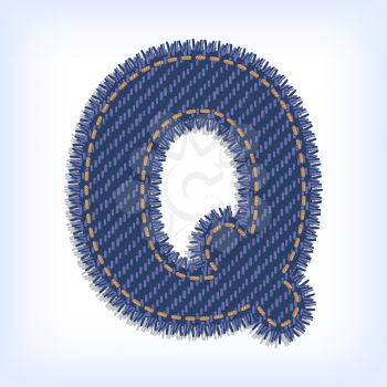 Letter Q from jeans alphabet