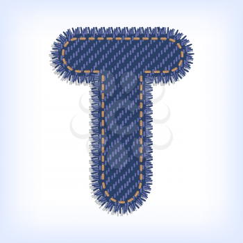 Letter T from jeans alphabet