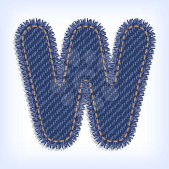 Letter W from jeans alphabet