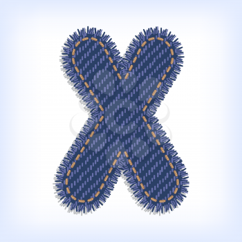 Letter X from jeans alphabet