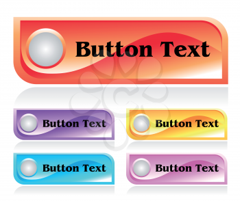 Set of shiny plastic web menu buttons