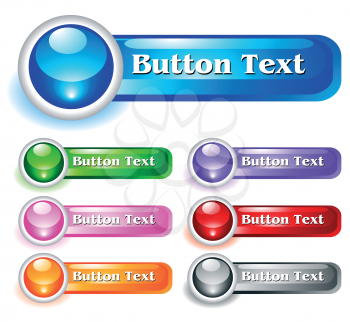 Set of shiny web menu buttons