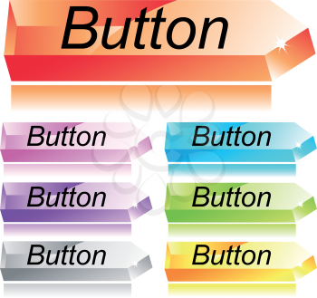 Web menu glass buttons set