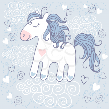 Greeting card with cute horse