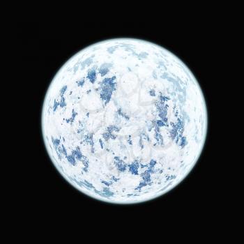 Realistic blue planet isolated on black background. Elements of this image furnished by NASA.